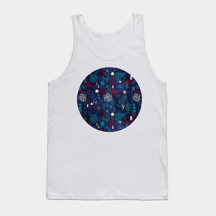 Elements - a watercolor pattern in red, cream & navy blue Tank Top